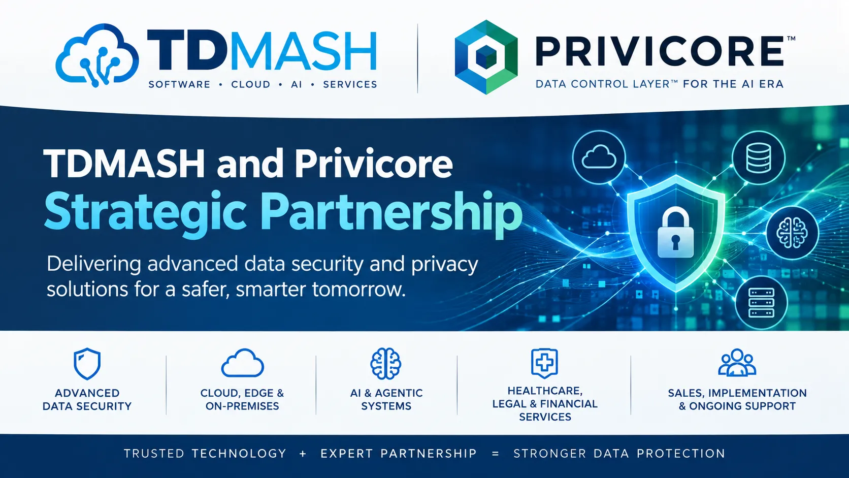 TDMASH and Privicore announce a strategic partnership for advanced data security and privacy.
